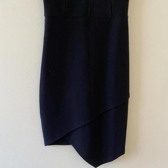 LULUS be me black sleeveless v neck draped skirt mini dress - Picture 2 of 6